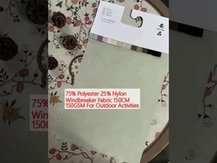 75% de poliéster 25% de nylon Tejido de protección contra el viento 150CM 150GSM Para actividades al aire libre