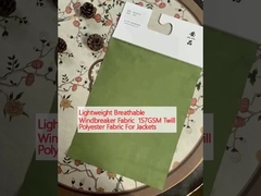 Tejido ligero y transpirable para rompevientos 157GSM Twill Polyester Tejido para chaquetas